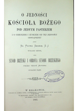 O jedności kościoła Bożego pod jednym pasterzem 1885 r