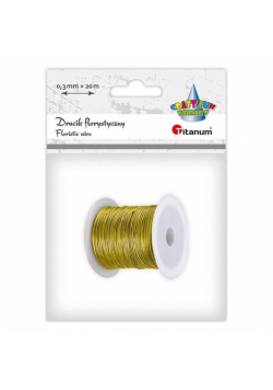 Drucik florystyczny 0,3mm 20m złoty