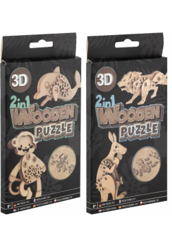 Puzzle drewniane 3D 2w1