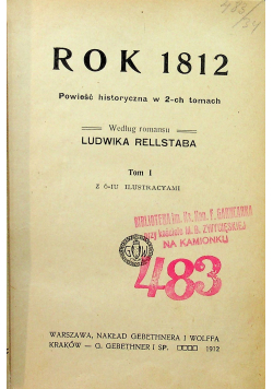 Rok 1812 Tom I i II 1912 r.
