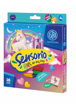 Masa plastyczna Astrafun Sensorio Kids Jednorożec 16 kolorów