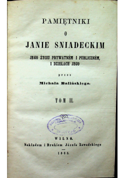 Pamiętniki o Janie Sniadeckim tom II 1865r