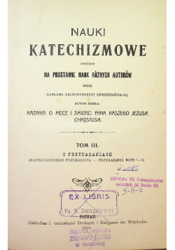 Nauki Katechizmowe Tom III 1909 r.