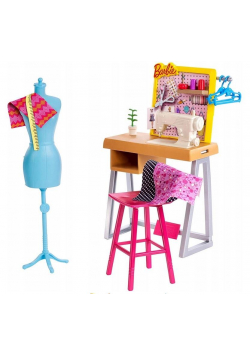 Barbie Zestaw mebelków Pracownia krawiecka