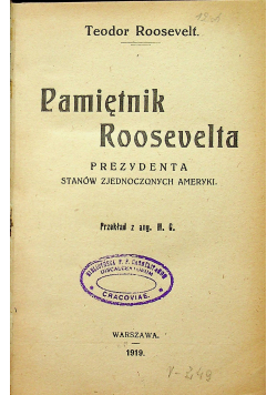 Pamiętniki Roosevelta 1919 r.