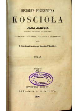 Historya powszechna kościoła tom III 1856 r