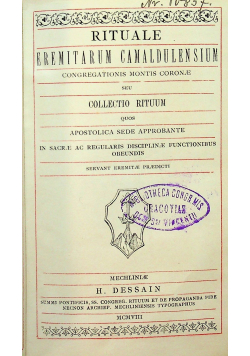 Rituale Eremitarum Camaldulensium 1908 r