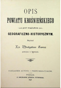 Opis powiatu u Krośnieńskiego