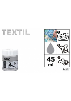 Farba do tkanin srebrna 45ml (6szt)