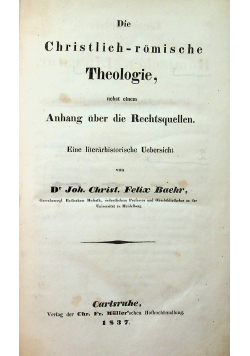 Die Christlich Romische Theologie 1837 r.