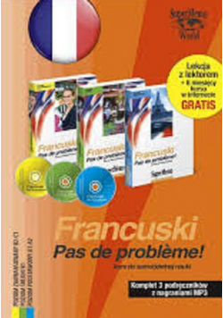 Francuski Pas de probleme Komplet 3 podręczników z nagraniami MP3