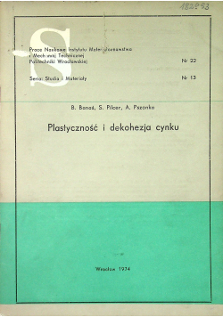 Plastyczność i dekohezja cynku