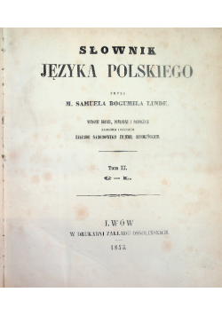 Słownik Języka Polskiego Tom 2 1855 r.