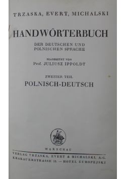 Słownik Polsko - Niemiecki Część 2 1939 r.