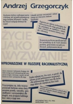 Życie jako wyzwanie Wprowadzenie w filozofię racjonalistyczną