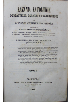 Kazania katolickie na wszystkie niedzielne uroczystości 1854 r