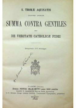 Summa Contra Gentiles 1925r
