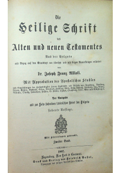 Die Heilige Schrift Alten und Neuen Testamentes Aus der Vulgata 1887r