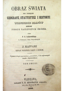 Obraz Świata pod względem geografii, statystyki i historyi Tom II, 1853 r.