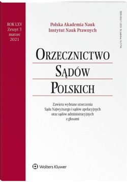 Orzecznictwo Sądów Polskich 3/2021