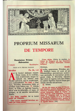 Proprium missarum de tempore a Domenica Prima Adventus ok 1946r