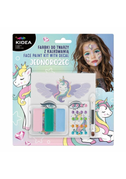 Farbki do twarzy z diamentami i kalkomanią Unicorn Kidea