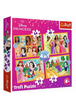 Puzzle 4w1 Bajkowe historie Disney Princess 34651