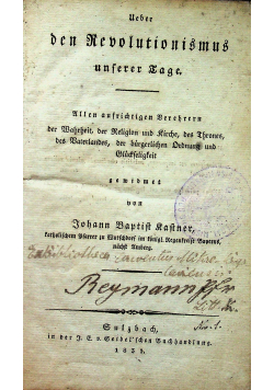 Uber Den Revolutionismus 1831r