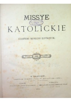 Missye katolickie. Czasopismo miesięczne ilustrowane 1888 r.