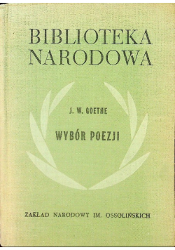 Goethe Wybór poezji