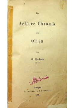 Die aeltere chronik von Olivia 1871 r