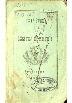 Uczta Święta O częstej kommunii 1863 r