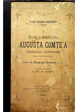 Życie i doktryna Augusta Comtea 1898r