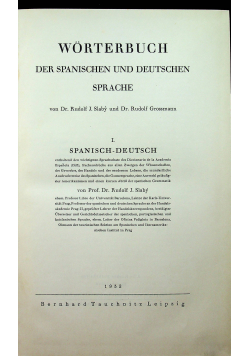 Worterbuch des spanischen und deutschen sprache 1932 r.
