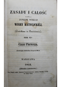 Zasady i całość Tom VI Część I 1853 r.