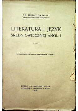 Literatura i język średniowiecznej Anglii 1910r