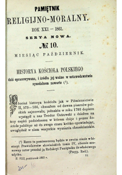 Pamiętnik religijno moralny rok XXI 1861 no 10 miesiąc październik