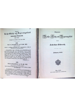 Reichs gesetz und regierungsblatt Tom I i II, 1852 r.
