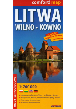 Litwa Wilno Kowno mapa samochodowa 1:700 000