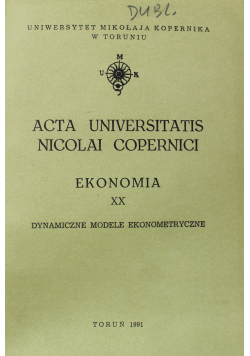 Acta Universitatis Nicolai Copernici Ekonomia XX