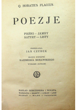 Flaccus Poezje 1924 r.