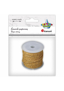 Sznurek papierowy 2mm 10m brązowo-złoty