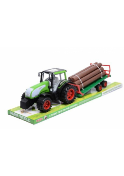 Traktor gigant z przyczepa i drewnem