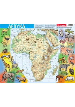 Puzzle ramkowe 72 Afryka mapa fizyczna