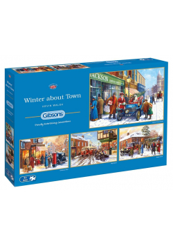 Puzzle 4x500 Zima w mieście G3