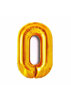 Balon foliowy złota cyfra "0"