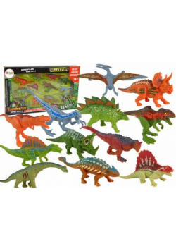 Zestaw figurki dinozaury kolorowe 12 szt
