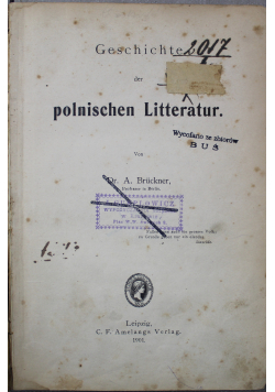 Polnischen Litteratur 1901 r.