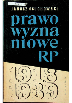 Prawo wyznaniowe RP 1918 1939