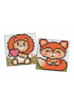 Diamentowa mozaika na magnesie IDEYKA 9x9 cm kids czerwone Zwierzęta